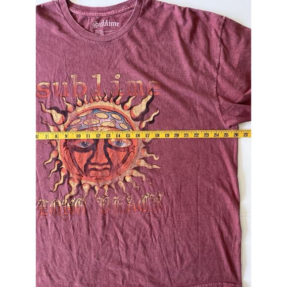 Sublime Oversized T-Shirt Women XL Red Print Skater Relaxed Fit Short Sleeve - Picture 4 of 8